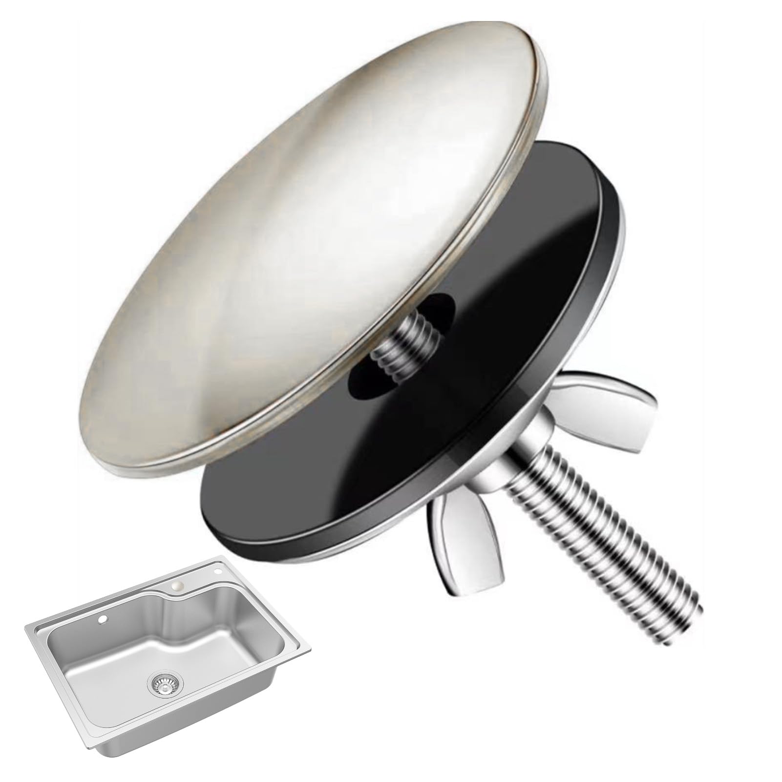 Stainless Steel Sink Hole Cover – 2-Inch Tap Hole Stopper with Rubber Gasket for Kitchen & Bathroom, Easy Installation, Leak-Proof Faucet Hole Blanking Cap, Clean and Secure Tap Hole Cover