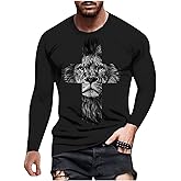 ITISME Mens Casual Fashion Round Neck Long Sleeve Tshirts Vintage 3D Printed Shirts Funny Graphic Hip Hop Streetwear Tees Top