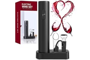 5-in-1 Electric Wine Bottle Opener Gift Set Battery Operated Corkscrew Automatic Wine Opener Kit with Foil Cutter, Wine Aerat