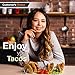 ELLTERA Metal Taco Holder Stand 2 PACK - BONUS NON-SLIP MAT - Premium Stainless Steel 5 Pockets Taco Rack - Oven - Grill - Dishwasher for all types Soft/Hard Taco Holders - BONUS Recipe e-Book