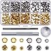 Hotop 120 Set Leather Rivets Single Cap Rivets Tubular Metal Studs with Fixing Tool Kit for Leather Craft Repairing Decoration, 3 Sizes