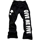 RoseSeek Men's Letter Graphic Sweatpants Elastic Waisted Athletic Pants Y2k Streetwear