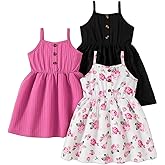 Girls Dresses Toddler Girls Dress 3-Pack Casual Party Print Skater A-line Dress Sundress