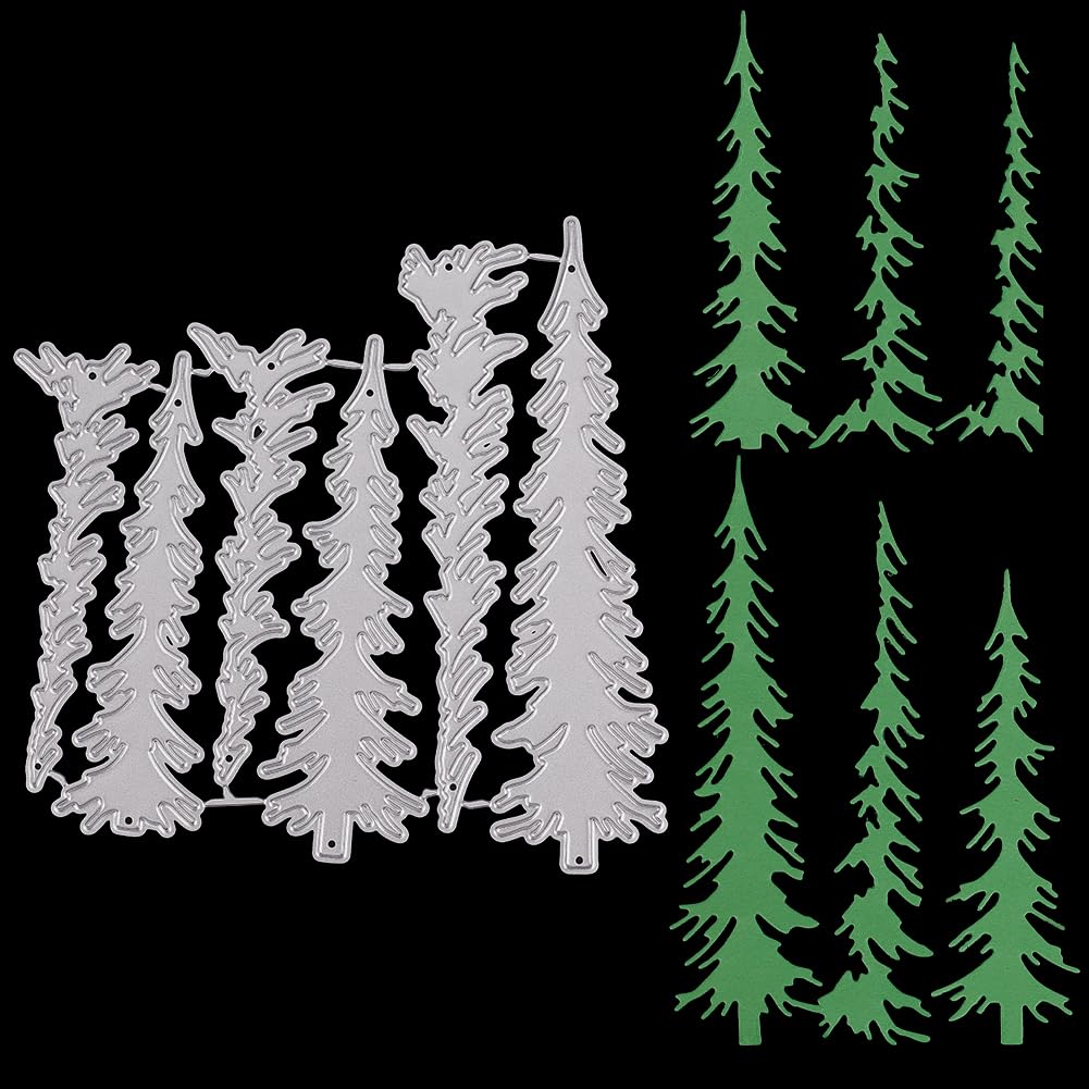 CRASPIRE Christmas Tree Metal Die Cuts Forest Cut Stencils Pine Tree Plant Merry Christmas Cutting Dies for Xmas Holiday DIY Scrapbook Embossing Album Paper Photo Card Craft Festival Decor