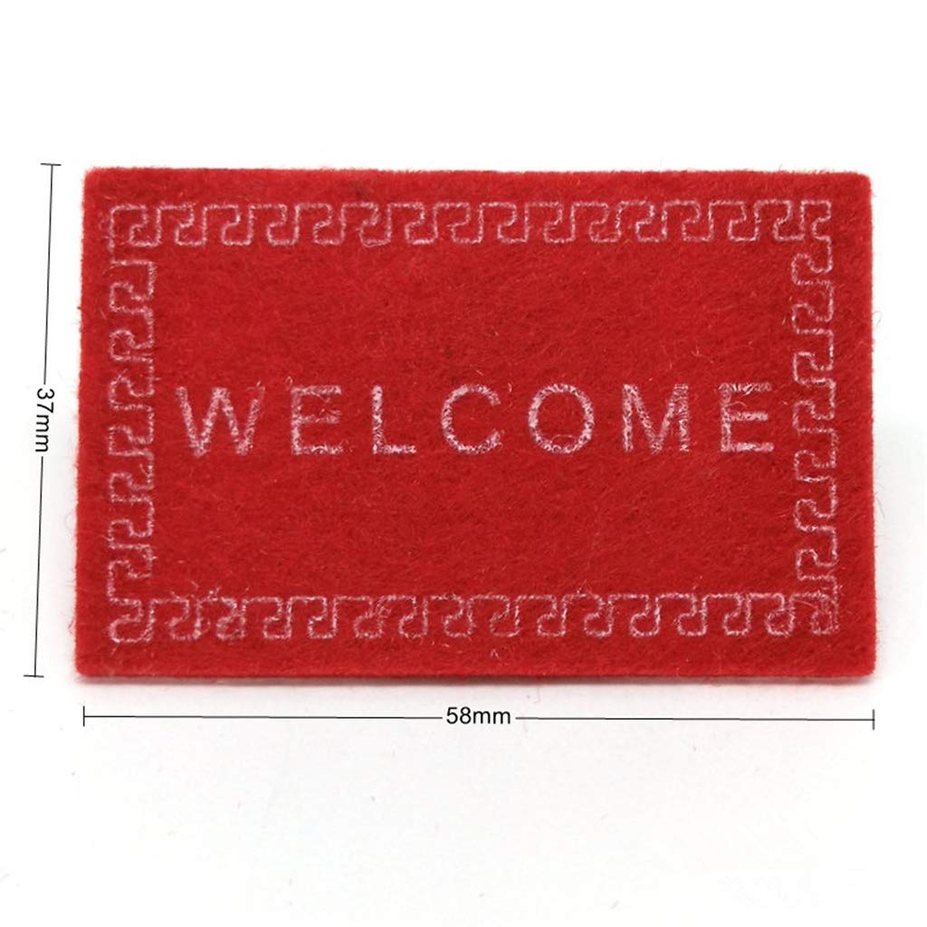 1//12 Floor Covering Rug Carpet Welcome Mat Dollhouse Front Door Decor Black