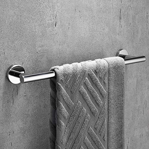 image for LuckIn Towel Bar Set Chrome Polish, Modern Bathroom Accessories Set Si