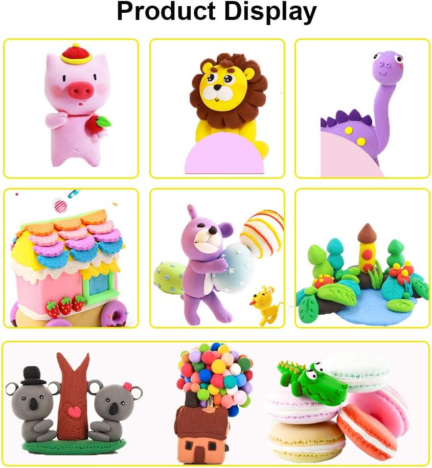 QMAY Air Dry Clay, 24 Colors Ultra Light Magic Clay, No-Toxic Dough, Modeling Clay for Kids with Tools Gift for Kids - Image 4