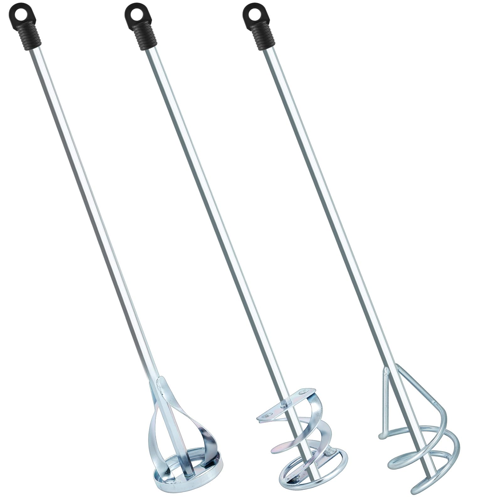 Photo 1 of ***MAY HAVE MISSING PARTS***MorningRo Set of 3 Paint Mixer for Drill Epoxy Resin, Mud, Cement Blades, Paint Stirrer, 15.7" Mixing Paddles and 2.3" Mixing Impeller(White Zinc)