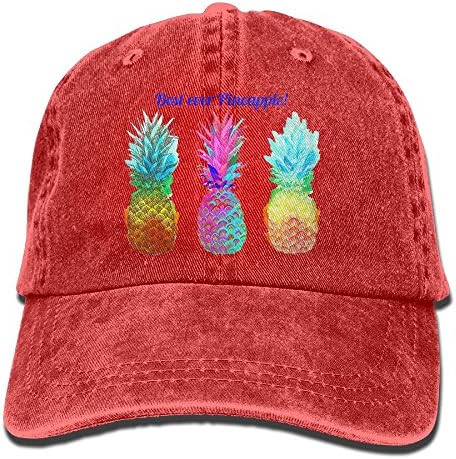 LingRain Best Ever Pineapple Unisex Denim Baseball Hat Adjustable Street Rapper Hat Red