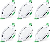 ALUSSO 7W Dimmable LED Downlights 3CCT 3000K 4000K 6500K Chrome 6 Pack