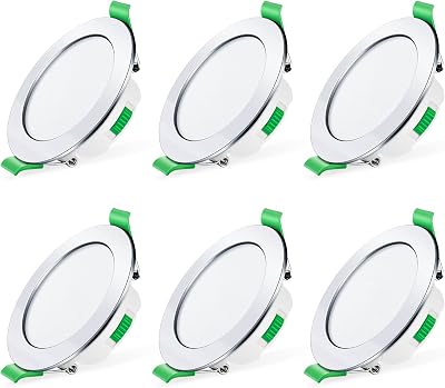 ALUSSO 7W Dimmable LED Downlights 3CCT 3000K 4000K 6500K Chrome 6 Pack