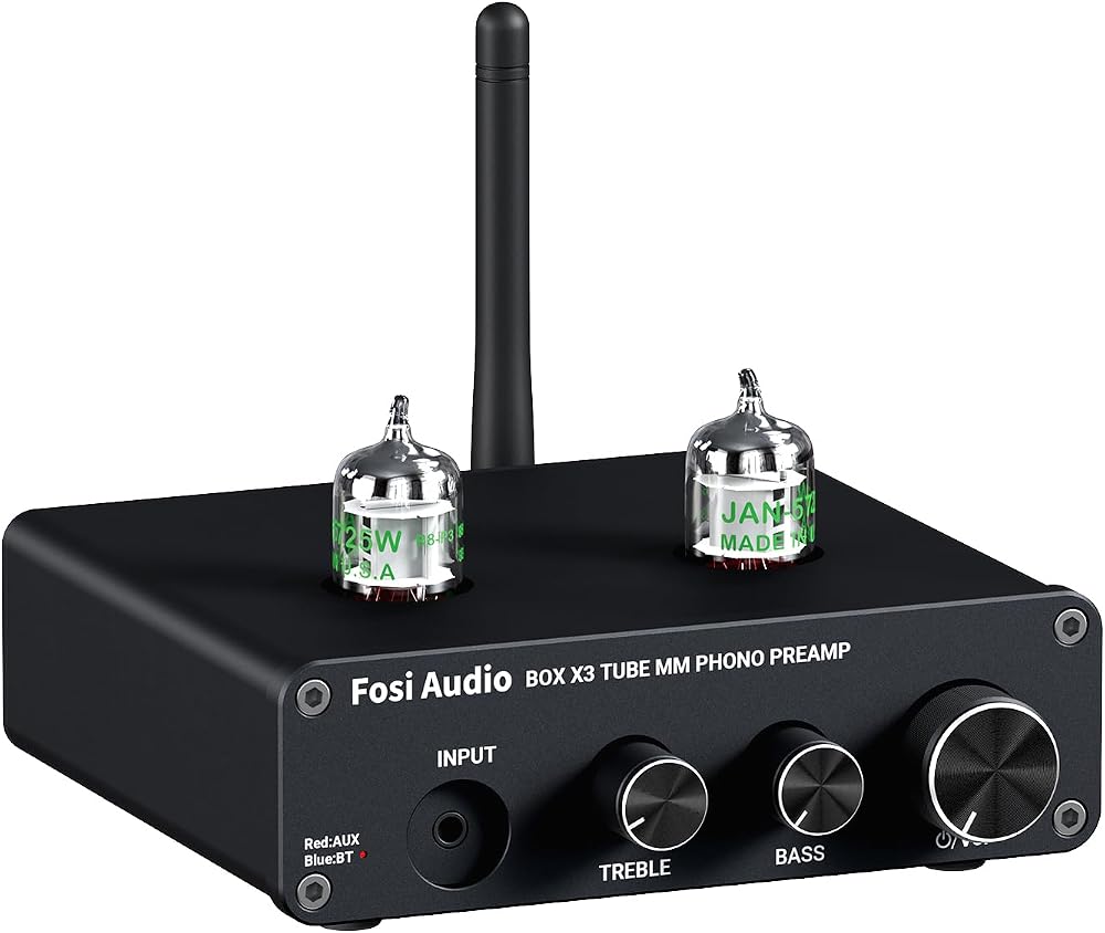 Fosi Audio BOX X3 Tube Phono Preamp MM Turntable Bluetooth 5.0 Mini Preamp