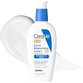 CeraVe AM Facial Moisturizing Lotion SPF 50, Face Moisturizer with SPF, 3oz | Travel Size Skin Care, Hyaluronic Acid and Niacinamide That Blends with No White Cast, Non-Greasy &amp; Non-Comedogenic