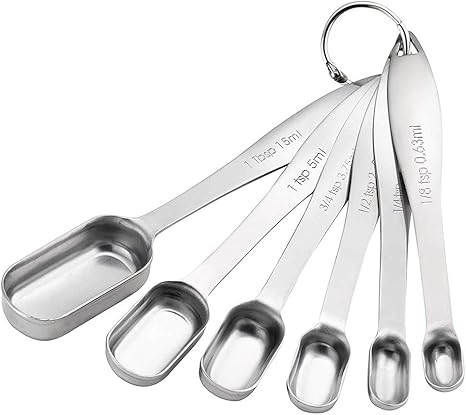 Amazon L Amoshare 6本組み 計量カップ ステンレス製 メジャースプーン 調味料スプーン 料理工具 大さじ 小さじ コンパクト収納 滑り止め シリコーンハンド 計量 キッチン用品 計量スプーン オンライン通販