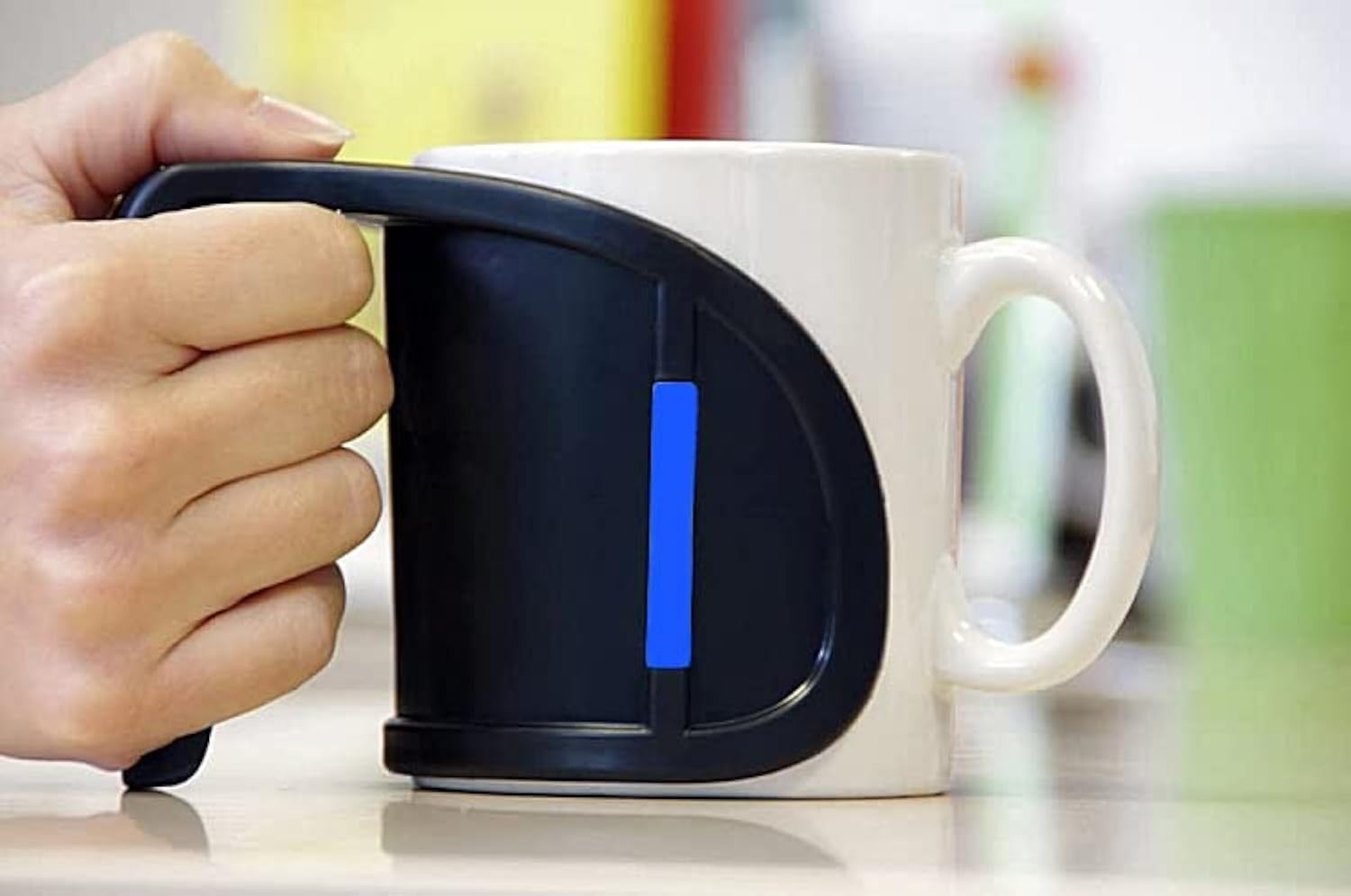 Lifeswonderful - Duo Cup & Mug Handle (Blue) - Provides a Second Handle to Standard Mugs - Drinking Aid for The Elderly, Arthritis