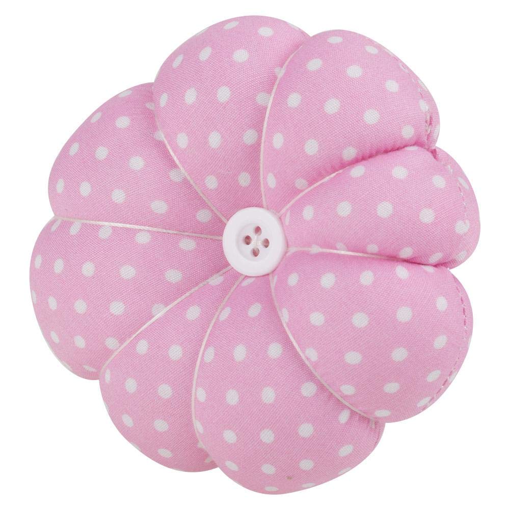 Smandy Sewing Pin Cushion - Wrist Pincushion for Handmade DIY Crafts, Pumpkin Shaped Needle Holder with Pink Design, Sewing Supplies Accessory Tool for Crafters