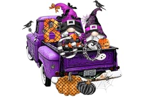 VIGEGU Halloween Truck Gnome Stamped Cross Stitch Kits - Counted Cross Stitch Kits for Beginners Adults,11 CT Patterns Dimensions Embroidery Kits Arts Craft Kits,for Gift Home Decor 13.8 x 13.8inch