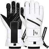 MORXPLOR Ski Gloves with Wrist Guards Low Profile,Double-Side Wrist Protection Pair Snowboarding Gloves