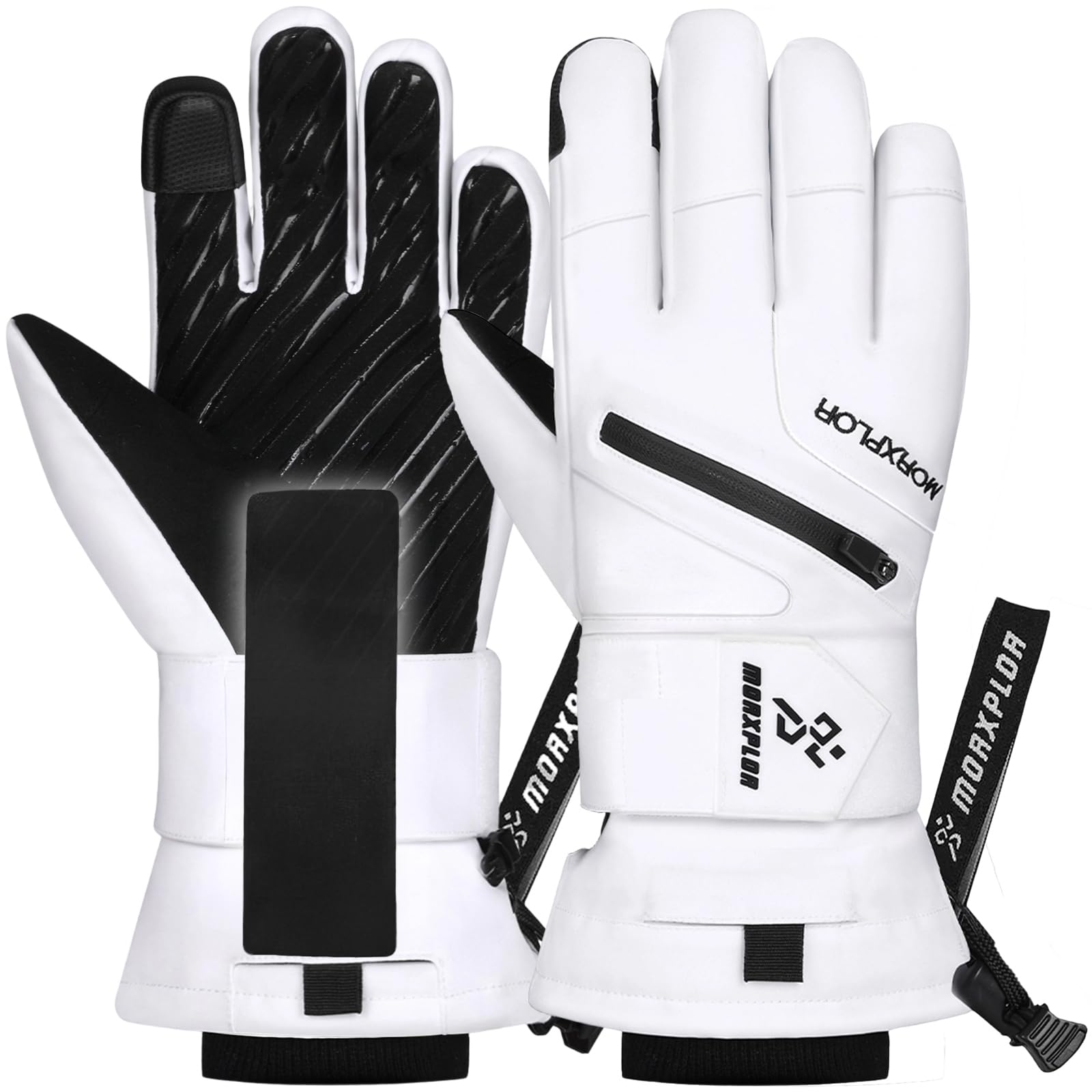 Photo 1 of MORXPLOR Ski Gloves with Wrist Guards Low Profile,Double-Side Wrist Protection Pair Snowboarding Gloves