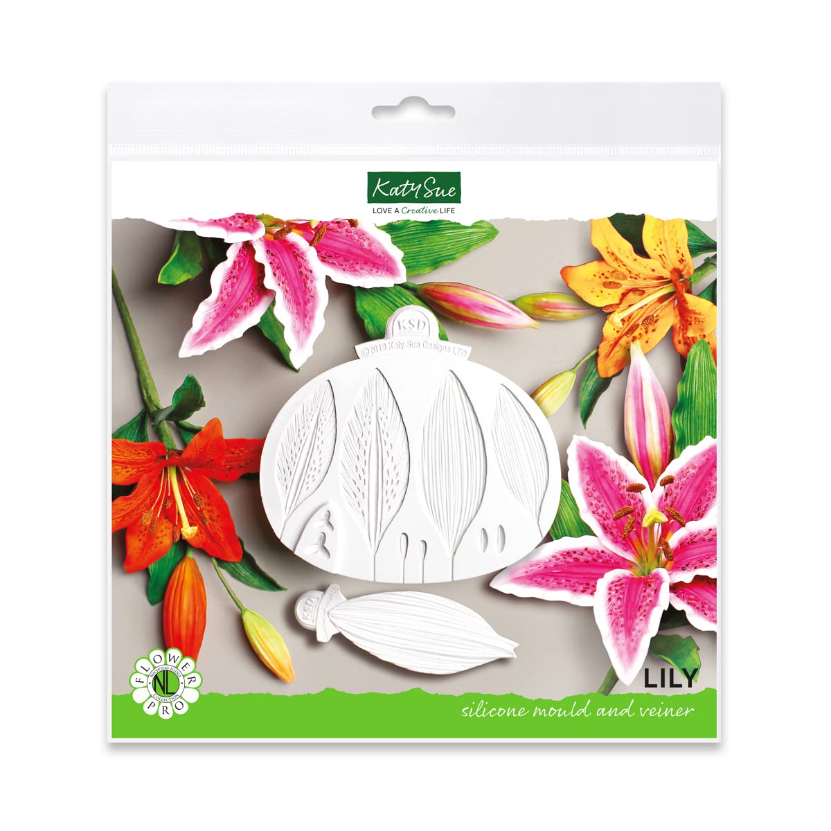 Flower Pro Lily Silicone Mould & Petal Veiner Set For Cake Decorating & Clay Crafts by Katy Sue Moulds & Flower Pro Moulds. Makes Lily Petals, Leaves, Stamen & Pistil. Use with Fondant & Air Dry Clay.