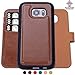 SHANSHUI Flip Case Compatible with Sumsung Galaxy S7, Detachable PU Leather RFID Wallet Case (Brown-S7)