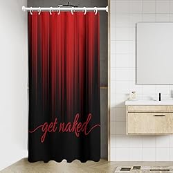 AAtter Red and Black Shower Curtain Ombre Mens