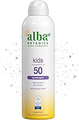 Alba Botanica Kids Sunscreen Spray for Face and Body, Tropical Fruit, Broad Spectrum SPF 50, Water Resistant, 5 fl. oz. Bottl