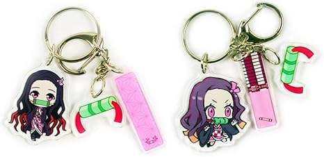 amazon 鬼滅の刃 キーホルダー 2個 セット 日輪刀 キーチェーンこ アニメ 萌えグッズ ペンダント きめつのやいば かわいい アクセサリー おしゃれ カバン バッグチャーム 自動車 鍵 携帯 飾りカッコいい刀風 小物 人気 アニメ ギフト 禰豆子 アニメ 萌えグッズ 通販