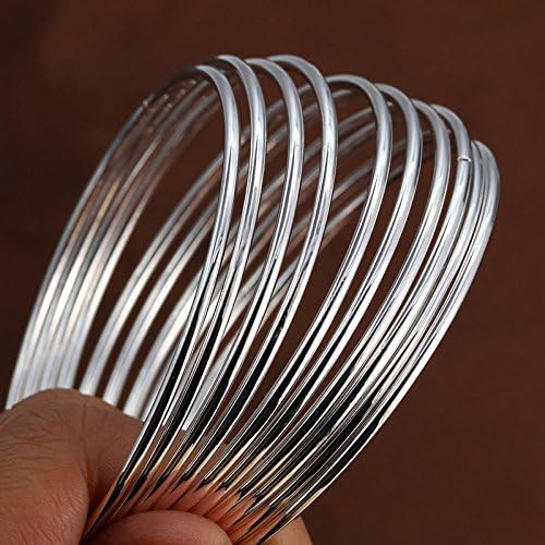suchadaluckyshop siamsmilethailandshop Luxury Fashion 10Pcs Women Lady 925 Silver Bangle Charm Cuff Bracelet Jewelry