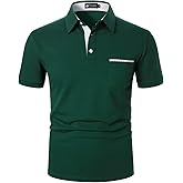 STTLZMC Men's Polo Shirt Short Sleeve Fashion Diagonal Strips Collar Classic Casual T-Shirt with Pocket
