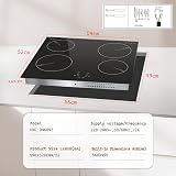 Karinear Ceramic Hob 4 Zone 60cm Electric Cooker Pause Function Safe Lock view 6