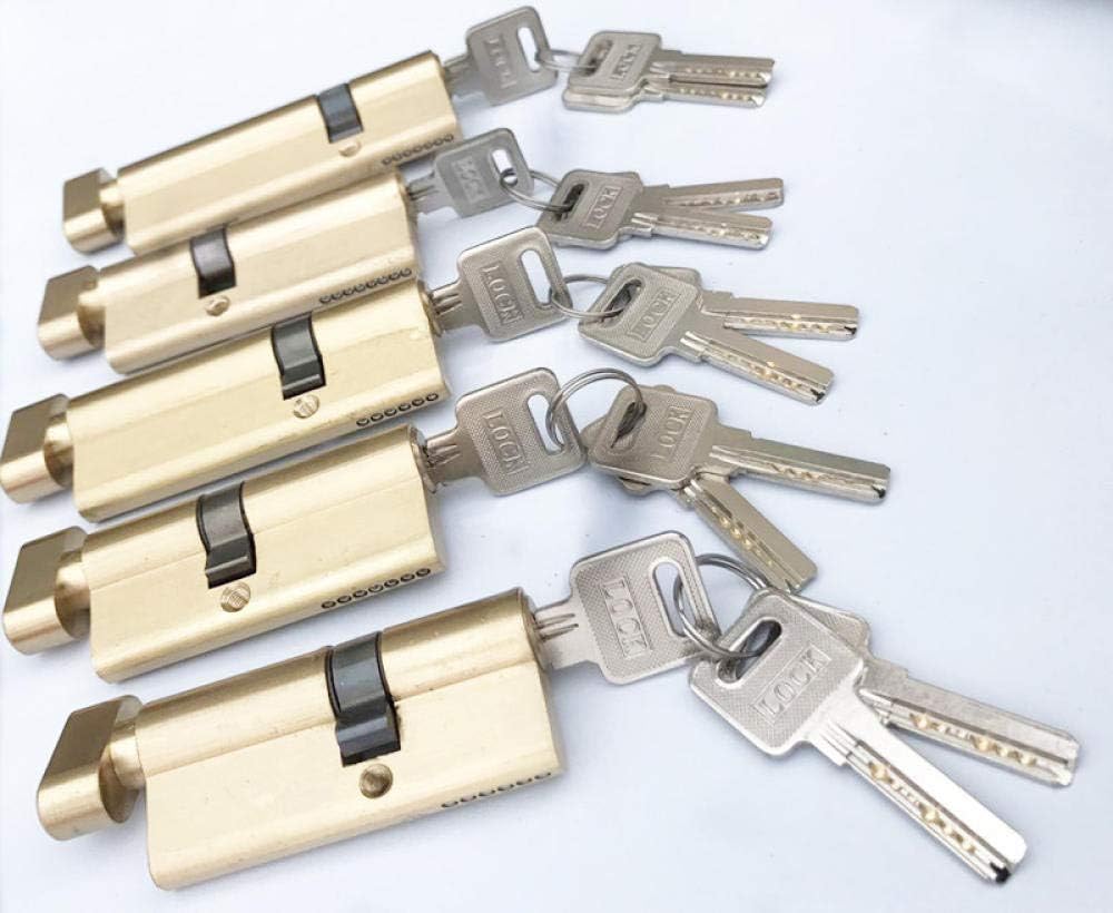Cylinder Lock Custom Eccentric Core 70 75 80 85 90 95Mm Lock Gold Bed Door Cylinder Pure Brass Door Lock Lengthened Extended@(30Knob-45)75Mm_Cylinder_with_13Keys
