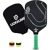 Raw Carbon Fiber Pickleball Paddle T700,16mm Honeycomb Core Pickleball Rackets, Control & Power Pickleball Equipment, Classic Pickleball Racquet, Designed for All Level Players, Green