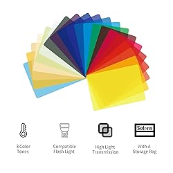 Selens 20 Pieces Universal Gels Lighting Filter Kit