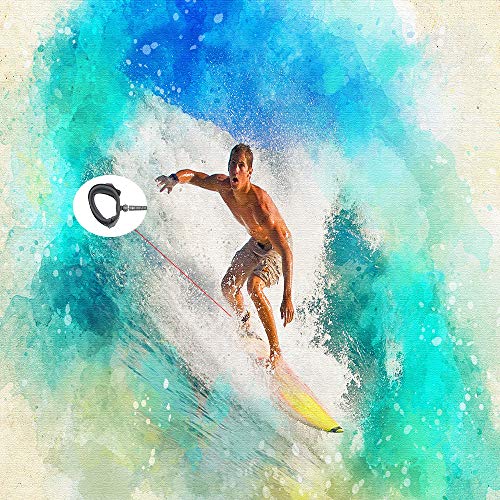 SUP Surfboard Leash,String Ankle 7mm-10ft for Long Surfing Board,Calf Paddle Board,10’ Coiled Leg Rope,Black