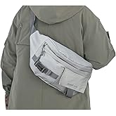 Large Fanny Pack for Women Men,Waterproof Waist Bag Pack with Adjustable Strap for Travel Sports Hiking Running,Military Plus Size Fanny Packs,White