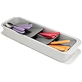 Joseph Joseph DrawerStore Compact Tiered Flatware Cutlery Kitchen Drawer Organizer, Disassembles for Easy Cleaning, Recycled Plastic