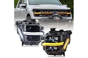 COOLCMP Projector Headlights for F150 2024-2026 14th Gen F-150 Frontlights Head Lamp with Start-Up Animation Switchable White