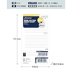 Filofax Personal week on two pages lined 2024
