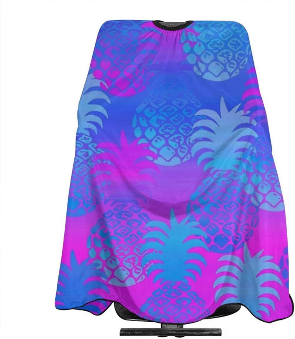 NiYoung Professional Salon Cape for Adults, Waterproof Blue and Purple Pineapples Salon Cape Lightweight Hairdressing Apron Hair-Cutting Gown, Skin-Friendly