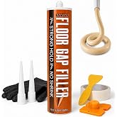 Wood Floor Gap Filler (Light White Oak) for Hardwood, Laminate, Vinyl &amp; LVP | Sandable &amp; Recoatable for Dark Seams, Narrow Gaps, Baseboards, Door Jambs, Transitions, Edges, and Pipe Cuts