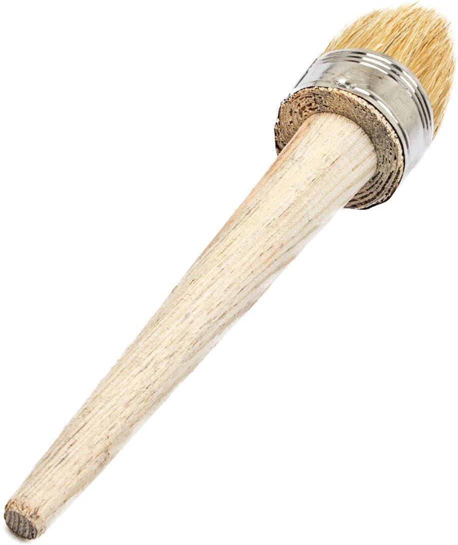 3 Pcs Chalk Paint Wax Brush Set, ASelected Natural Bristle Round Paint Brushes for Furniture Home Decor, Waxing - Image 4