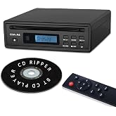 Portable Bluetooth CD Player for Home CD Ripper Hi-Fi Audio CD Player Desktop CD Players Optical and AUX Output，Lossless Sound Quality (Black)