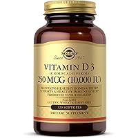 Solgar Vitamin D3 (Cholecalciferol) 250 MCG (10,000 IU), 120 Softgels - Helps Maintain Healthy Bones & Teeth - Immune…