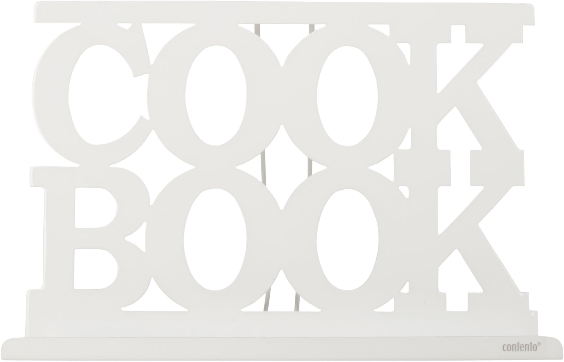 Contento George Cookbook Holders, Metal, White, 29.5 x 20 x 6 cm