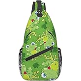 Krirteh Cute Frog Sling Bag For Women & Men - Fashion Cartoon Frogs Backpack, Crossbody & Shoulder Bag - Travel & Hiking Daypack