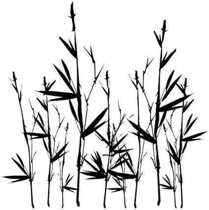 Pegatinas de Pared,Calcomanías Apliques Hojas de bambú negro Naturaleza
