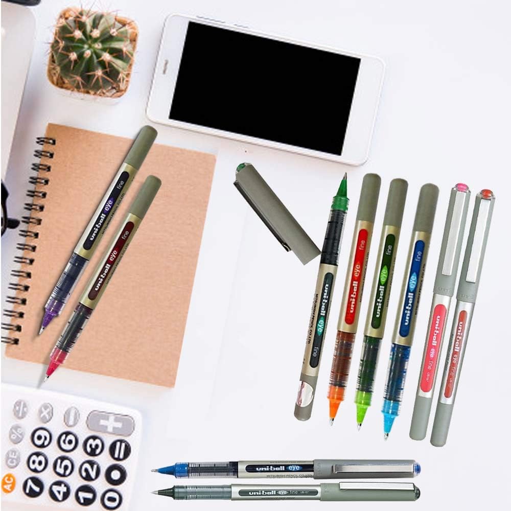 Uni-Ball EYE UB-157 Rollerball Pen 0.7mm Ball [Pack of 10] One of each colour: Office Products