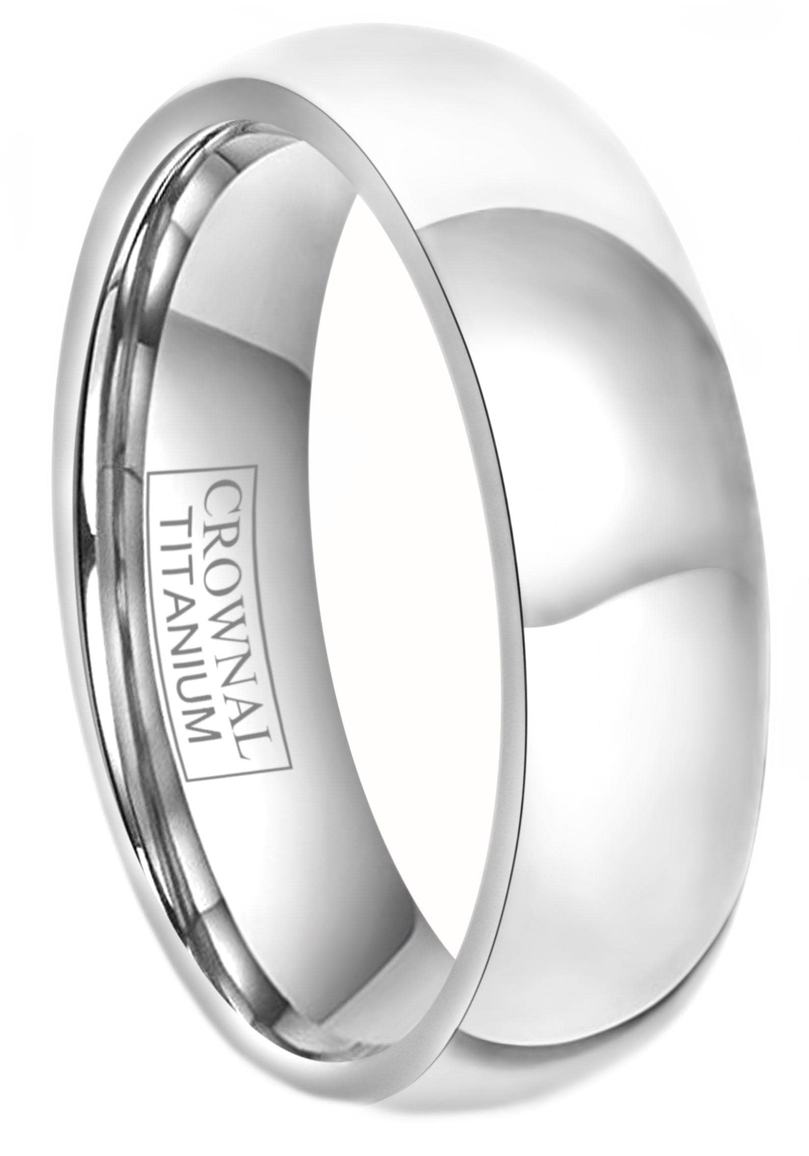 Photo 1 of CROWNAL 4mm 6mm 8mm Titanium Wedding Couple Bands Rings Men Women Dome Polished Engraved I Love You Comfort Fit Size 4 To 16 (6mm,13)