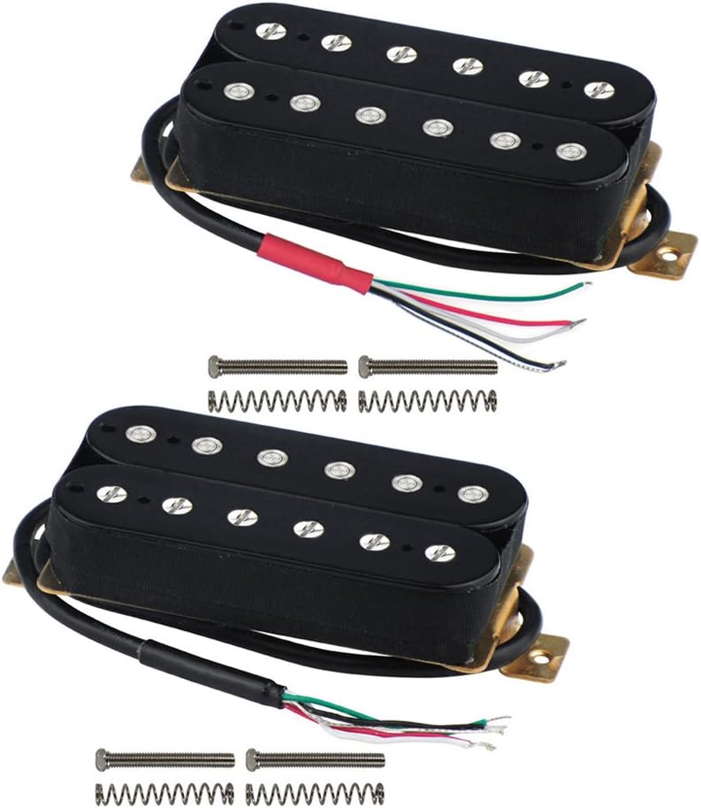 FLEOR Electric Guitar Humbucker Pickups Double Coil Guitar Bridge Pickup & Neck Pickups Set - Black, Neck+Bridge Pickup - Image 3